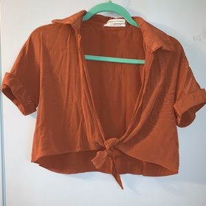 Urban Outfitters burnt orange tie shirt